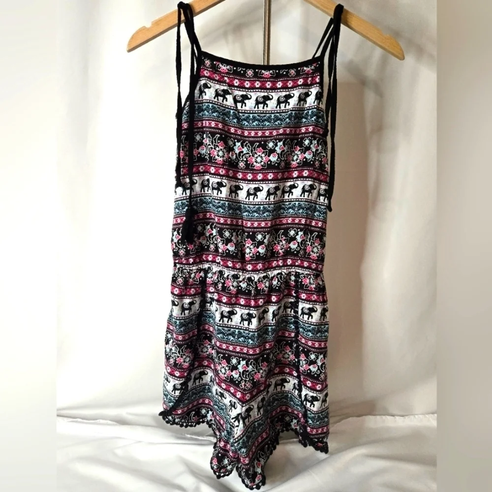 Justice Girls Elephant Print Romper Size 16 – Boho Summer Outfit
